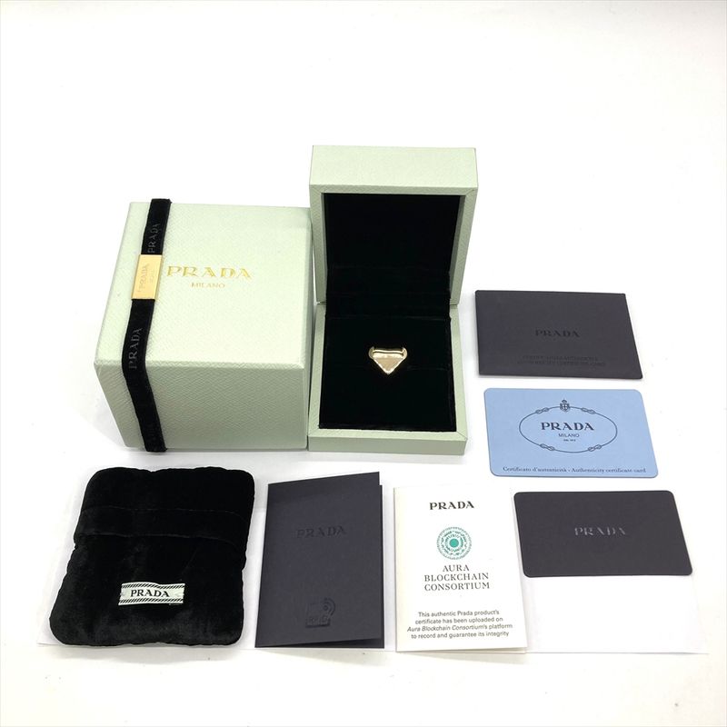 Prada Eternal Gold Eternal Gold Heart Ring #15 18k Yellow Gold 15.1g Yellow