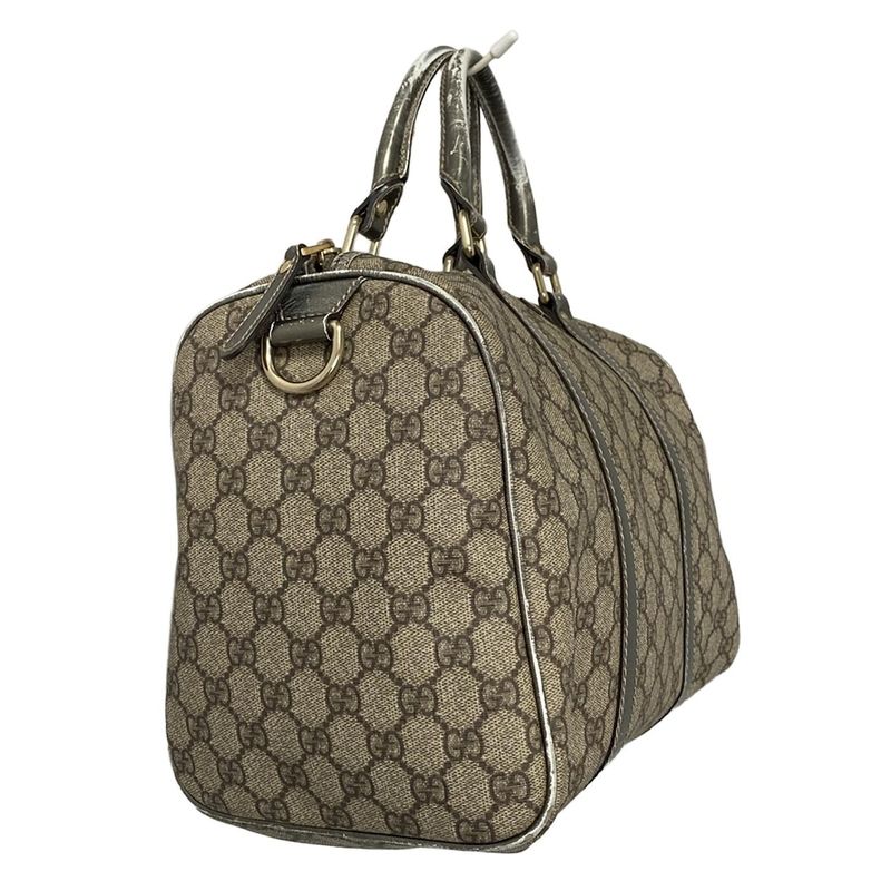 Gucci GG Plus GG Supreme 193603 Beige and Dark Brown Leather