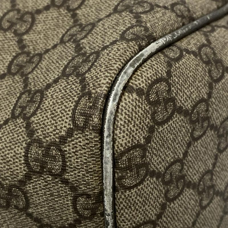 Gucci GG Plus GG Supreme 193603 Beige and Dark Brown Leather