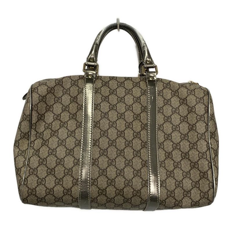 Gucci GG Plus GG Supreme 193603 Beige and Dark Brown Leather