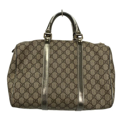 Gucci GG Plus GG Supreme 193603 Beige and Dark Brown Leather