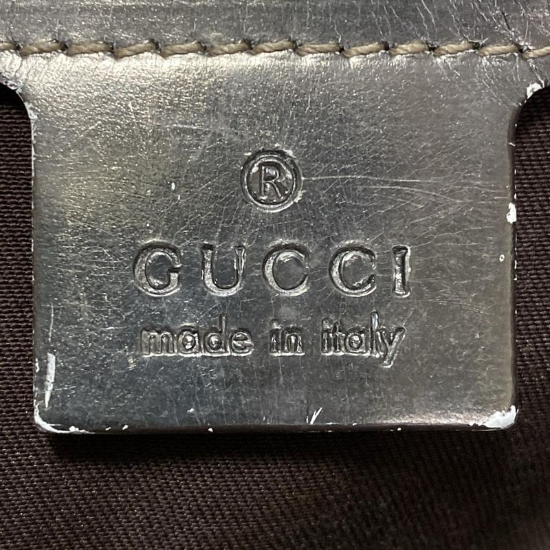 Gucci GG Plus GG Supreme 193603 Beige and Dark Brown Leather