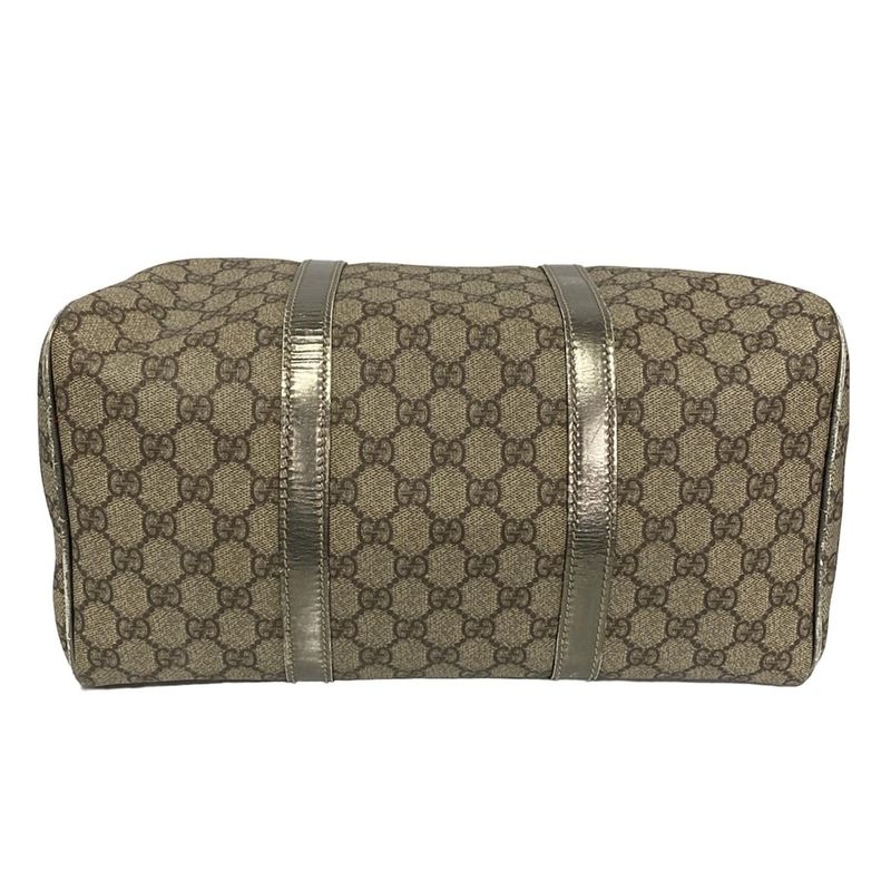 Gucci GG Plus GG Supreme 193603 Beige and Dark Brown Leather