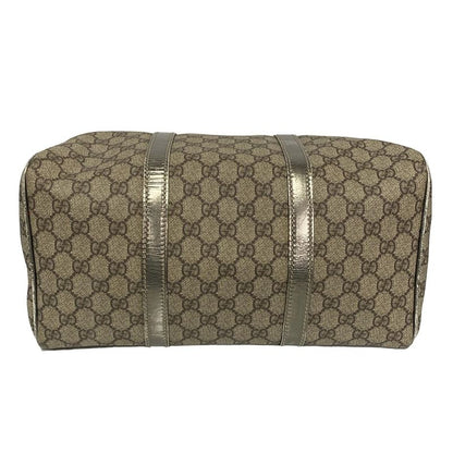 Gucci GG Plus GG Supreme 193603 Beige and Dark Brown Leather