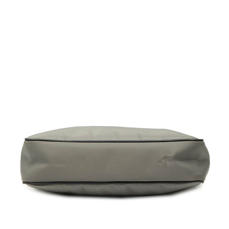 Prada Triangle Logo Plate 2vh113 Grey Black Nylon Leather Women Prada