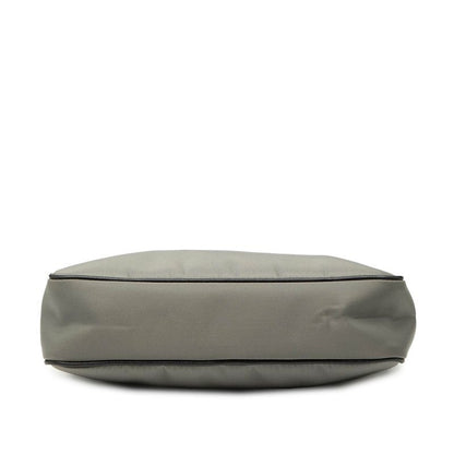 Prada Triangle Logo Plate 2vh113 Grey Black Nylon Leather Women Prada