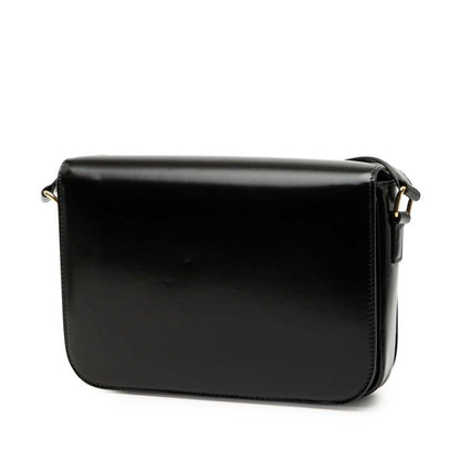 Celine Triomphe Teen Crossbody Shoulder Bag Black Shiny Calfskin Women's Celine