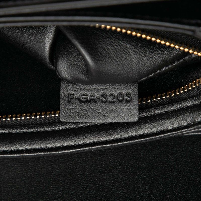 Celine Triomphe Teen Crossbody Shoulder Bag Black Shiny Calfskin Women's Celine