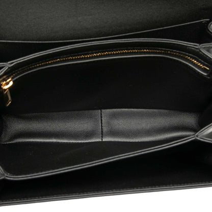 Celine Triomphe Teen Crossbody Shoulder Bag Black Shiny Calfskin Women's Celine