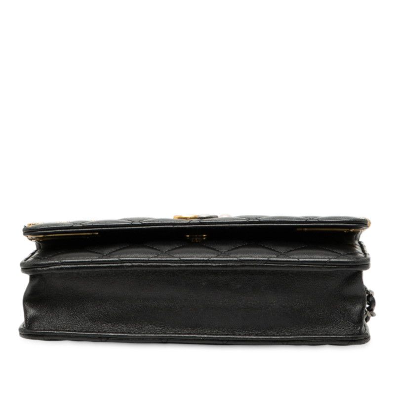 Chanel Matelasse Coco Mark Shoulder Bag Chain Wallet Ap2508 Black Multicolor