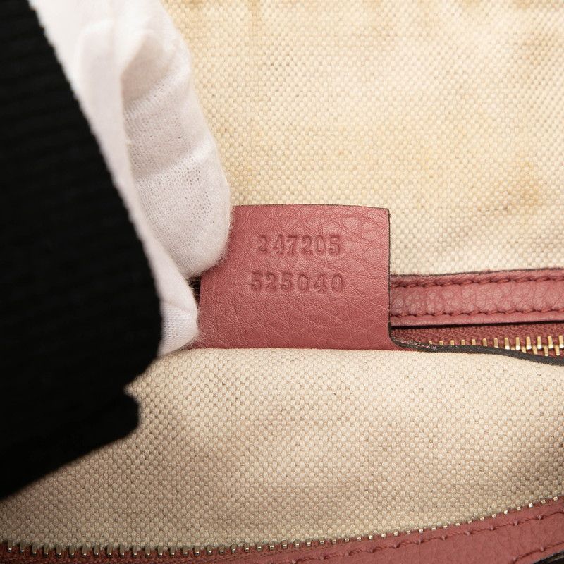 Gucci Sherry Line Mini Boston Bag Shoulder Bag 2WAY 247205 Pink Canvas Leather