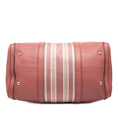 Gucci Sherry Line Mini Boston Bag Shoulder Bag 2WAY 247205 Pink Canvas Leather