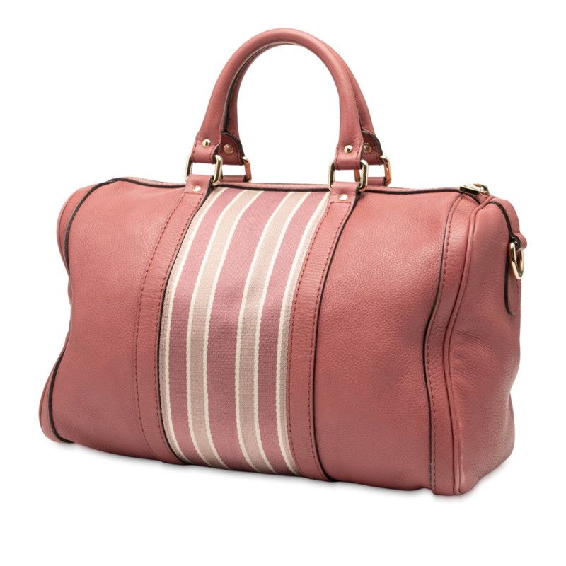 Gucci Sherry Line Mini Boston Bag Shoulder Bag 2WAY 247205 Pink Canvas Leather