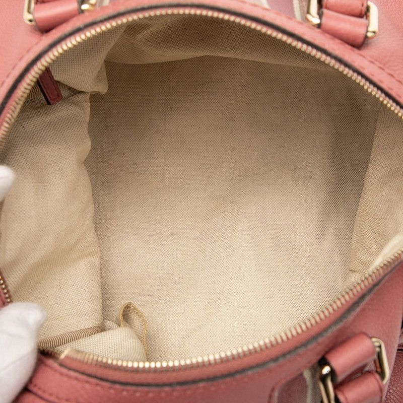 Gucci Sherry Line Mini Boston Bag Shoulder Bag 2WAY 247205 Pink Canvas Leather