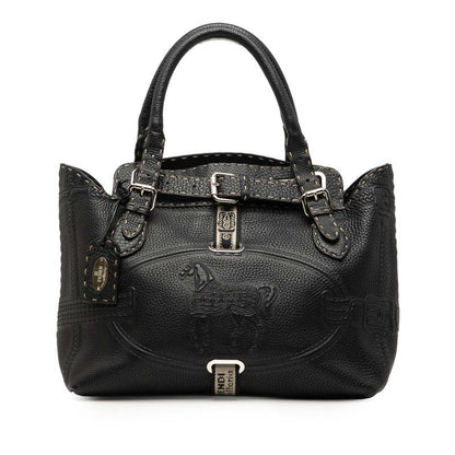 Fendi Selleria Villa Borghese 8bn155 Black Leather Women's Fendi