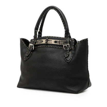 Fendi Selleria Villa Borghese 8bn155 Black Leather Women's Fendi