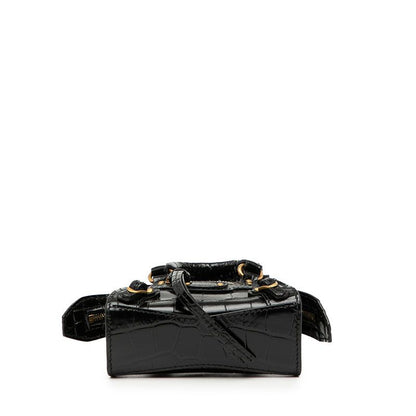 Balenciaga City Neo Classic Mini Handbag Shoulder Bag 2WAY Black Croc Shape