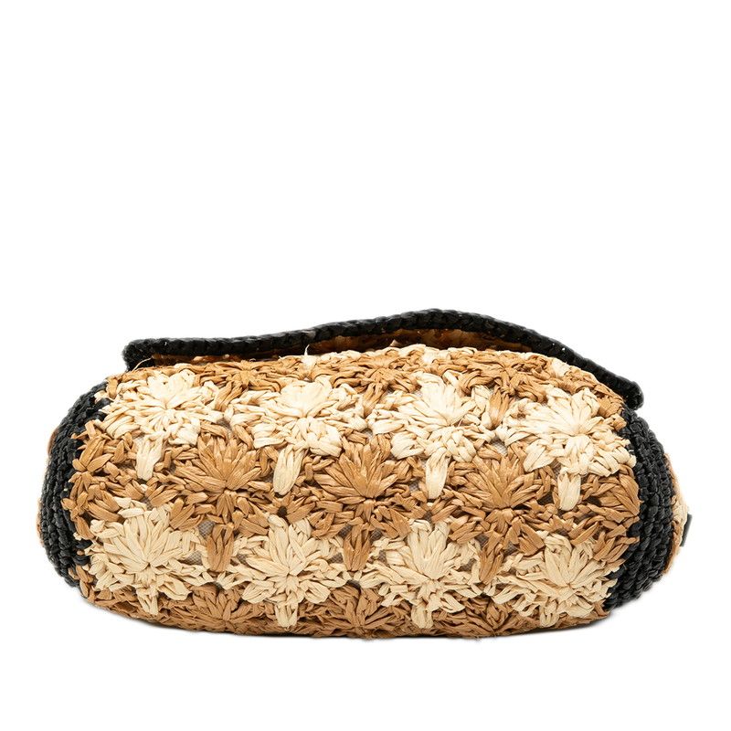 Gucci GG Marmont Chain Shoulder Bag 574433 Beige Black Raffia Women's Gucci