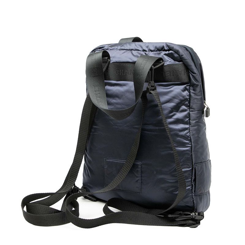 Chanel Backpack Rucksack Navy Black Nylon Women's Chanel