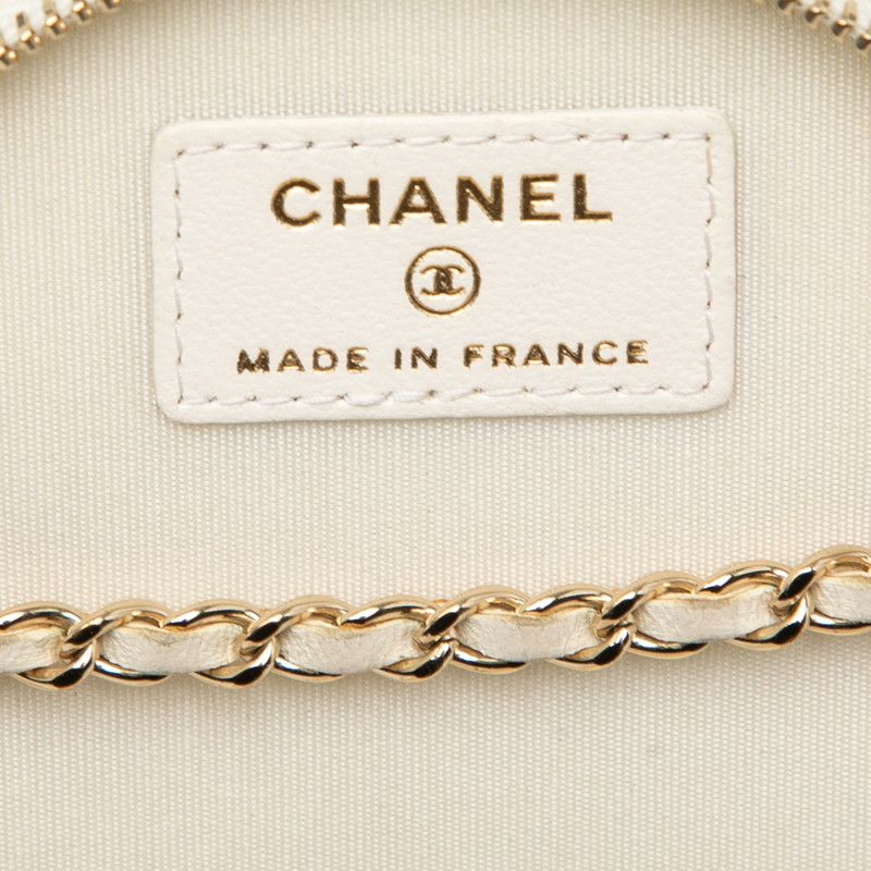 Chanel Coco Mark Small Vanity Bag Chain Shoulder Bag Ap2193 Off White Black