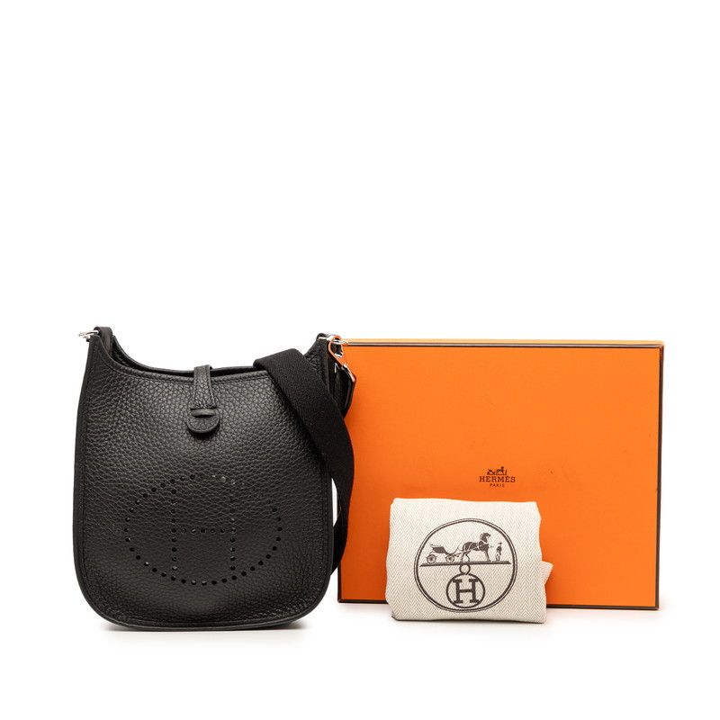 Hermes Mini Evelyn TPM Black Taurillon Clemence Women Hermes