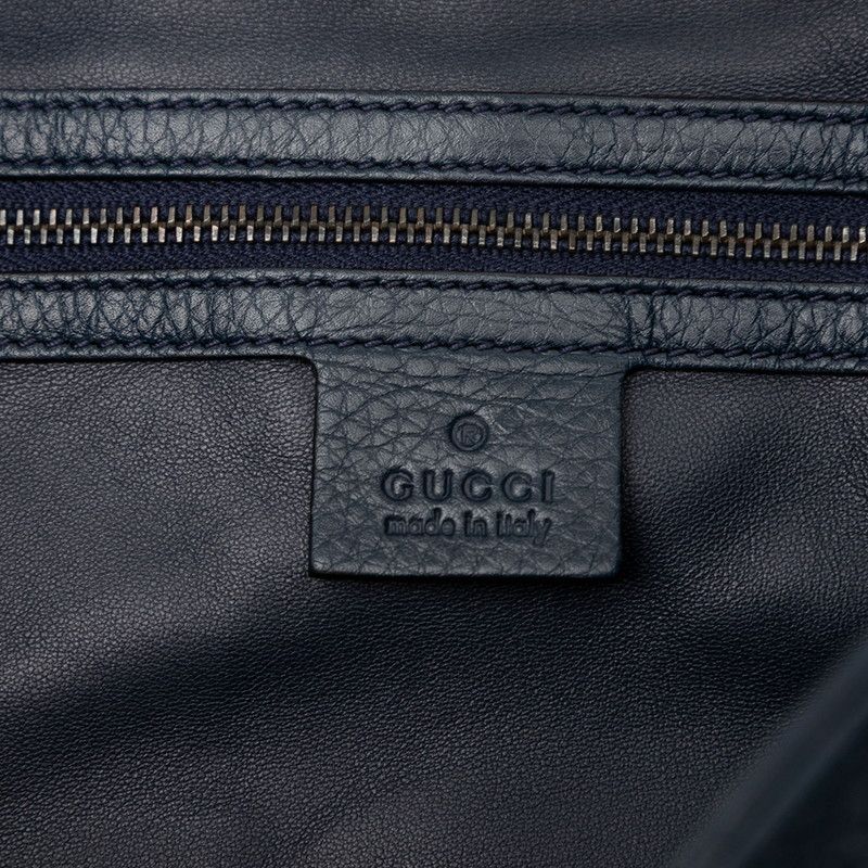 Gucci Bamboo Tote Shoulder Bag 2WAY 338982 Navy Leather Women's Gucci