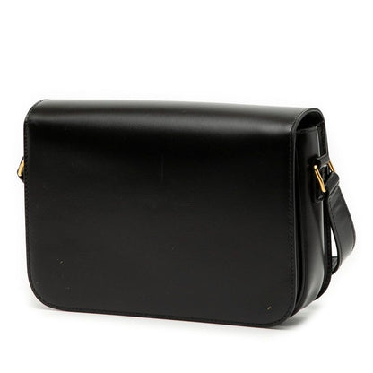 Celine Triomphe Teen Crossbody Shoulder Bag Black Calfskin Women's Celine