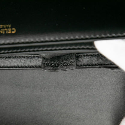 Celine Triomphe Teen Crossbody Shoulder Bag Black Calfskin Women's Celine