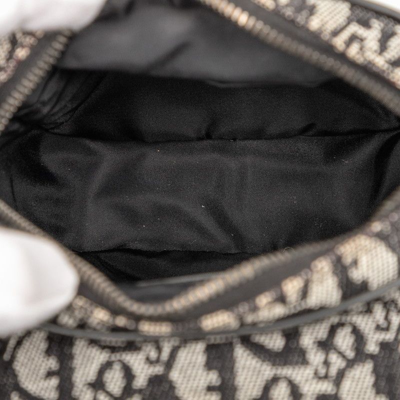 Dior Trotter Crossbody Shoulder Bag Black White Canvas Leather Women's Dior