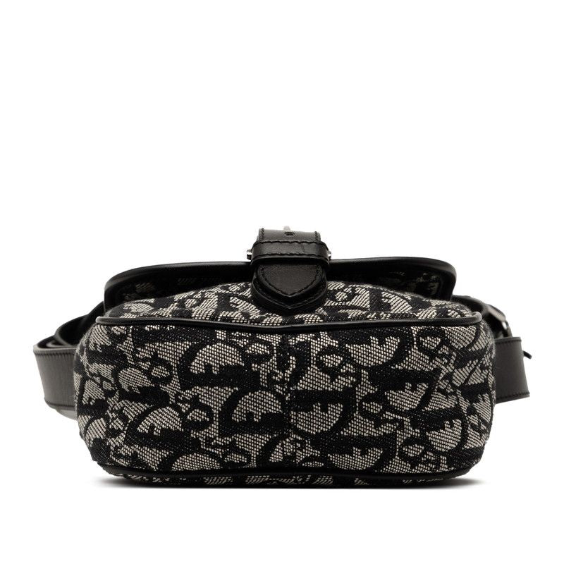 Dior Trotter Crossbody Shoulder Bag Black White Canvas Leather Women's Dior