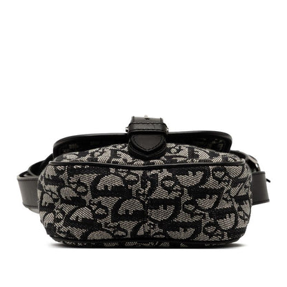 Dior Trotter Crossbody Shoulder Bag Black White Canvas Leather Women's Dior