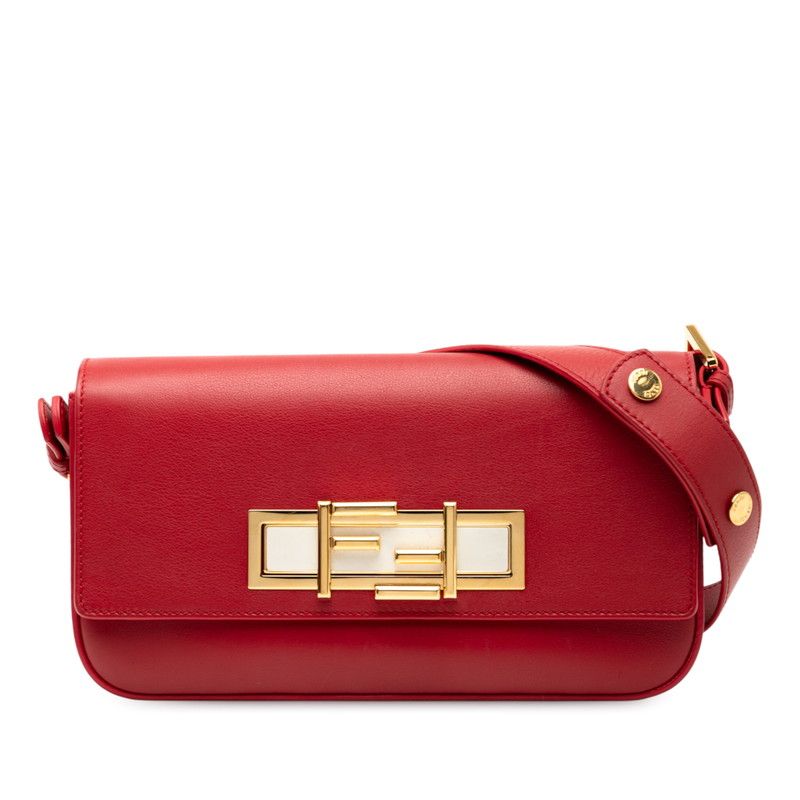 Fendi Trebuchet One Shoulder Bag 8br720 Red Leather Women's Fendi