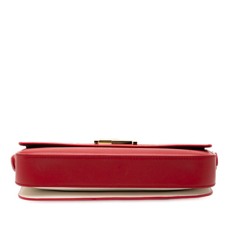 Fendi Trebuchet One Shoulder Bag 8br720 Red Leather Women's Fendi