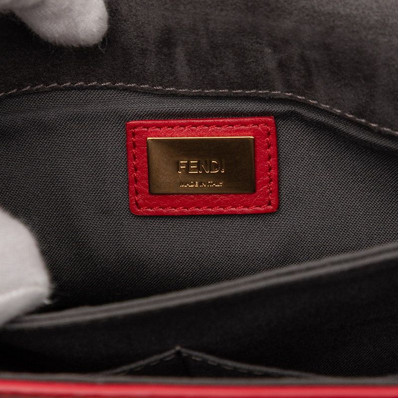 Fendi Trebuchet One Shoulder Bag 8br720 Red Leather Women's Fendi