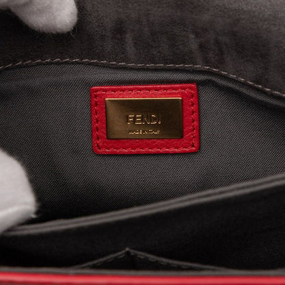 Fendi Trebuchet One Shoulder Bag 8br720 Red Leather Women's Fendi