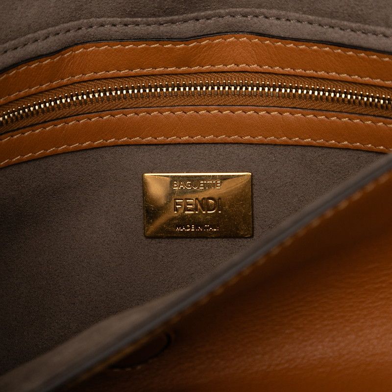 Fendi Baguette 8br600 Brown Multicolor Leather Women Fendi