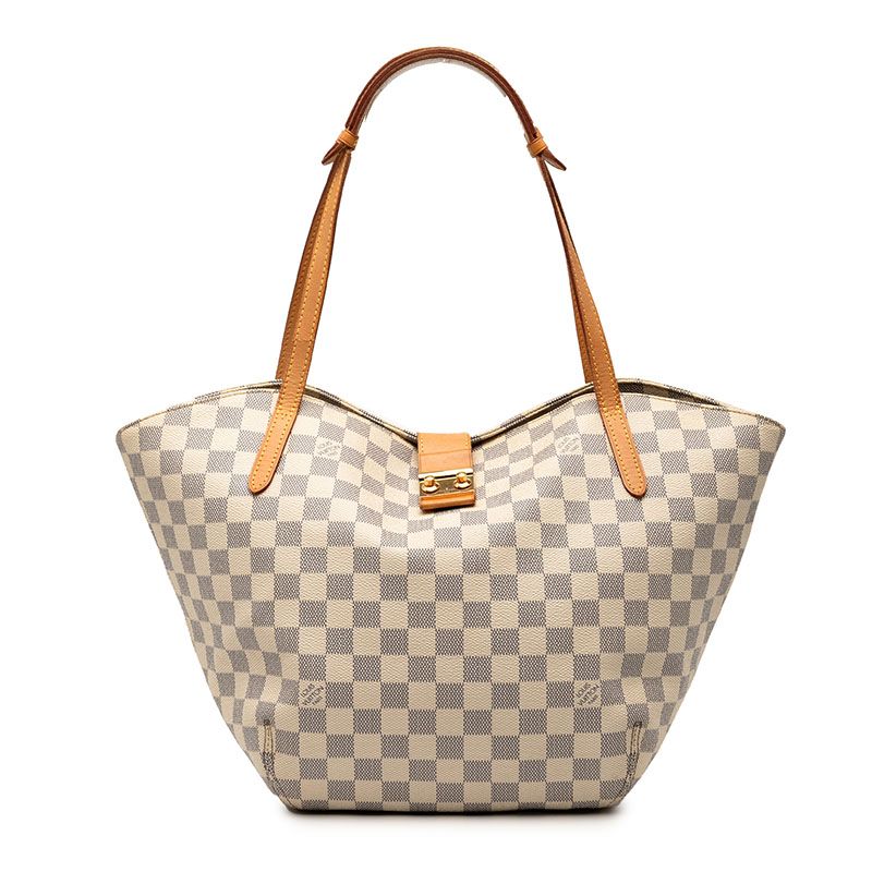 Louis Vuitton Damier Azure Salina PM Tote Bag Shoulder Bag N41208 White PVC