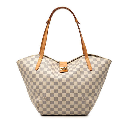 Louis Vuitton Damier Azure Salina PM Tote Bag Shoulder Bag N41208 White PVC