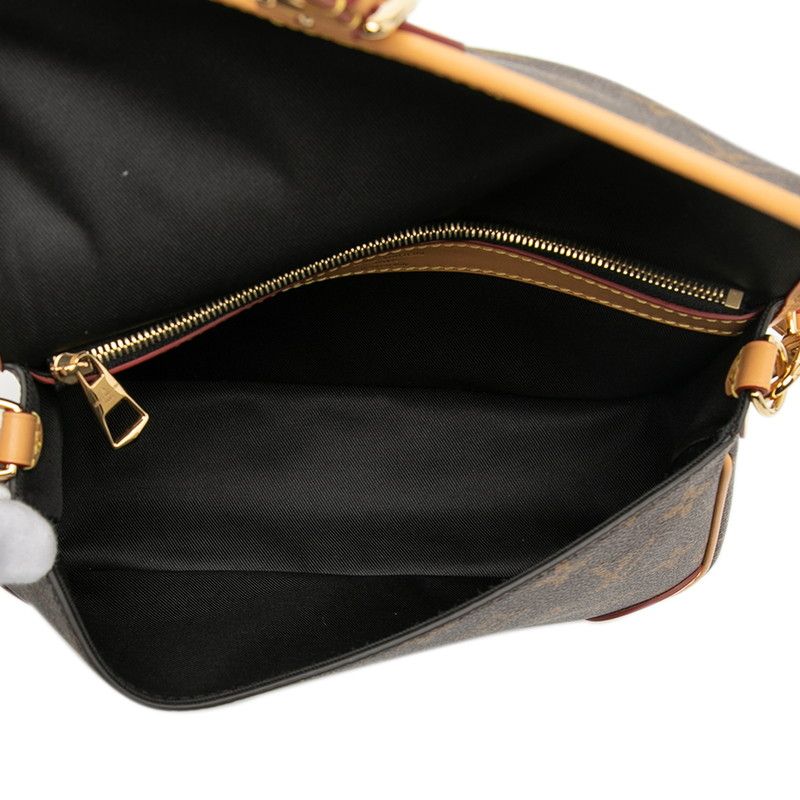 Louis Vuitton Monogram Deanne NM PM Handbag Shoulder Bag 2WAY M46049 Brown