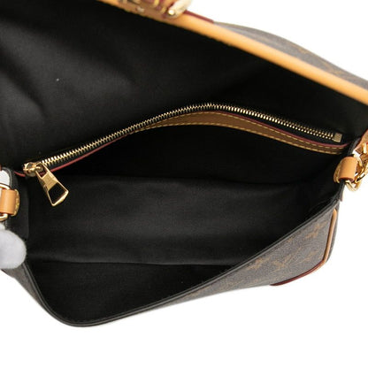 Louis Vuitton Monogram Deanne NM PM Handbag Shoulder Bag 2WAY M46049 Brown