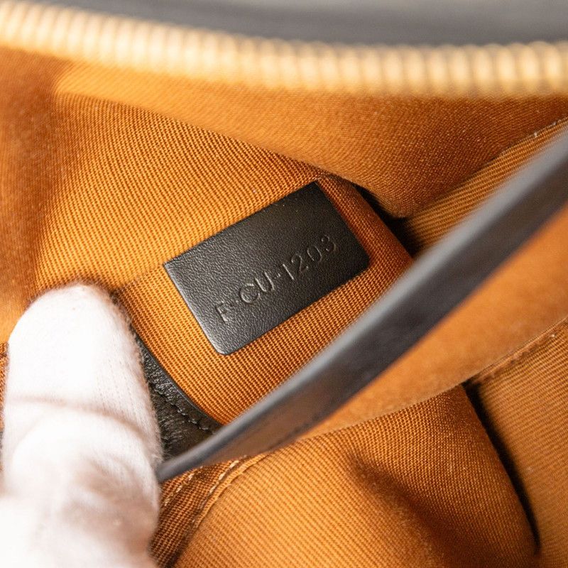 Celine Triomphe Black Brown PVC Leather Women's Celine