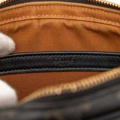 Celine Triomphe Black Brown PVC Leather Women's Celine