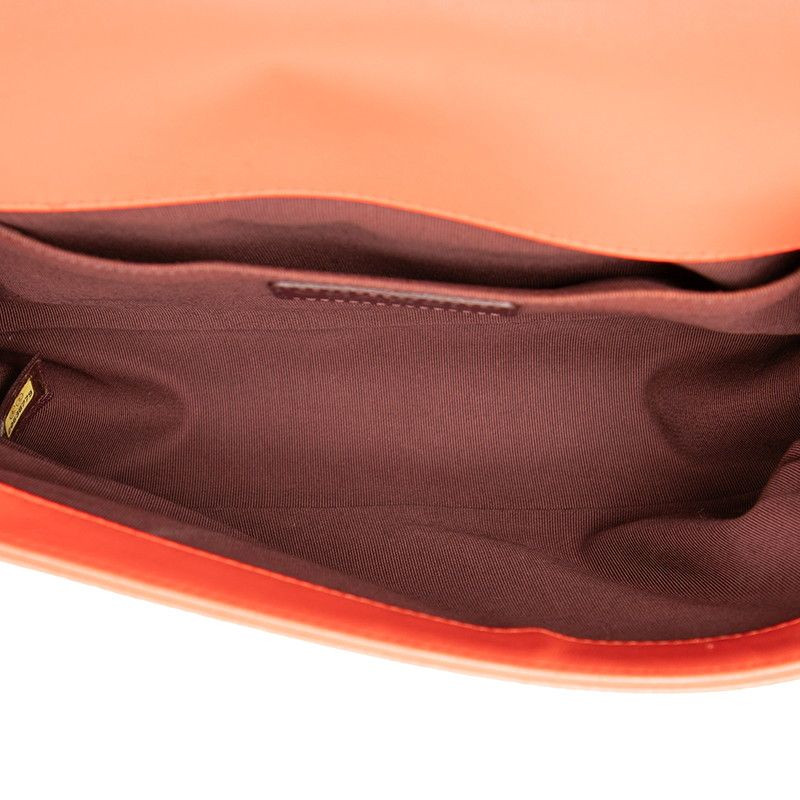 Chanel V Stitch Coco Mark Boy Chanel Chain Shoulder Bag Orange Lambskin Ladies