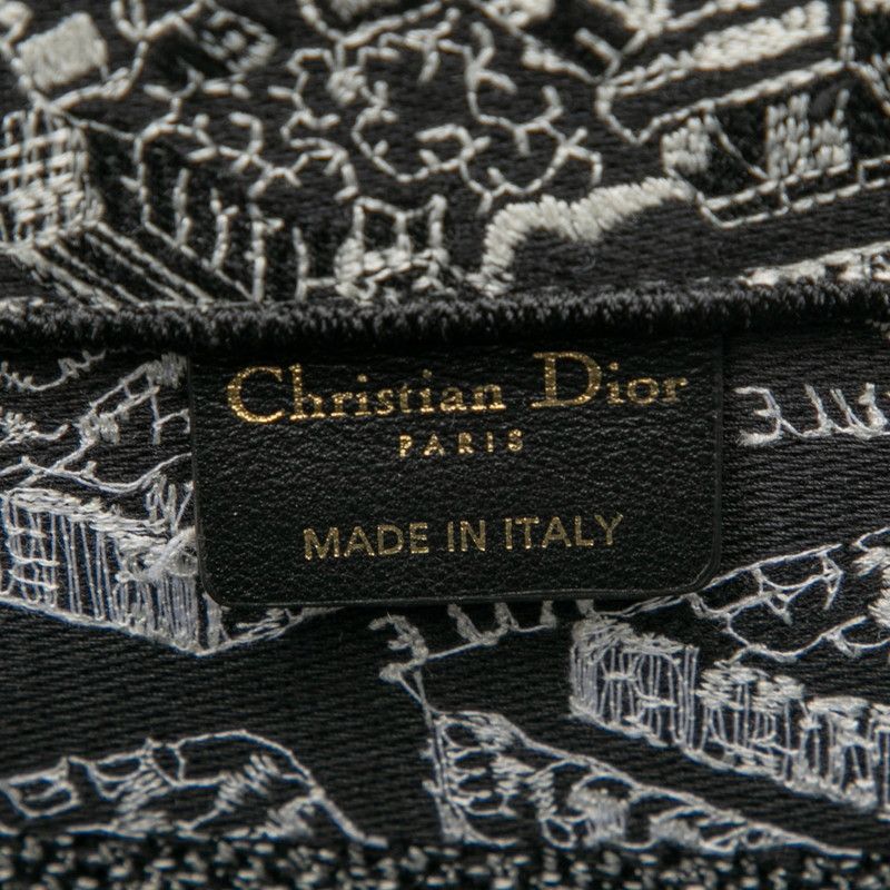 Christian Dior Plan De Paris Book Tote Medium Handbag Tote Bag Black White