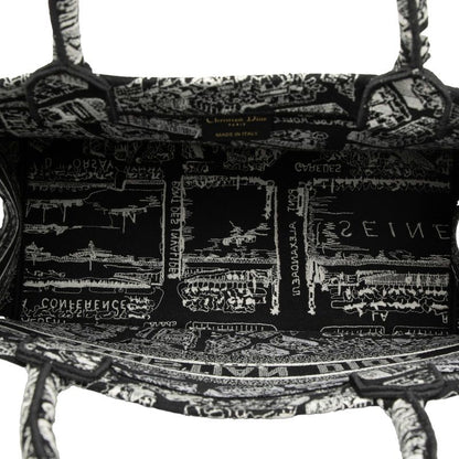 Christian Dior Plan De Paris Book Tote Medium Handbag Tote Bag Black White