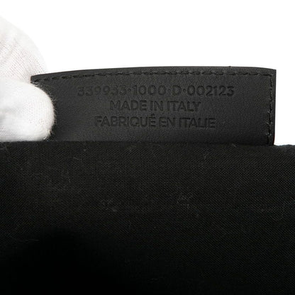 Balenciaga Navy Cabas S 339933 Black Leather Canvas Women's Balenciaga