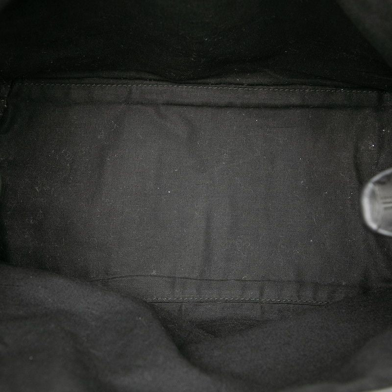 Balenciaga Navy Cabas S 339933 Black Leather Canvas Women's Balenciaga