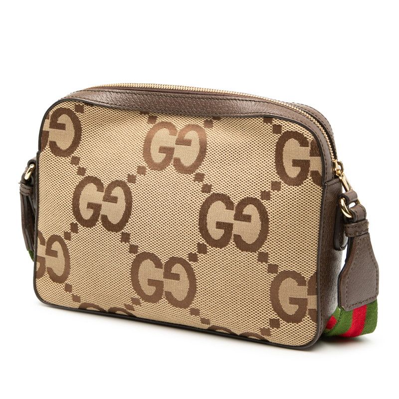 Gucci Jumbo GG Shoulder Bag Messenger Bag 675891 Beige Brown Canvas Leather