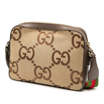 Gucci Jumbo GG Shoulder Bag Messenger Bag 675891 Beige Brown Canvas Leather
