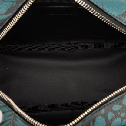 Saint Laurent Botanical Pattern 650125 Green Black Leather Women's Saint Laurent